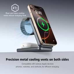 3-in-1 Foldable Magnetic Wireless Charger Station for iPhone 17/16/15/14/13/12 Apple Watch AirPods Wireless Charging Stand