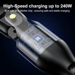 AUFU 240W USB Type C Cable 5A PD3.1 Fast Charging Cord For Samsung Galaxy S23 S24 iphone 1716 Pro Xiaomi 180 Rotate Charge Cable