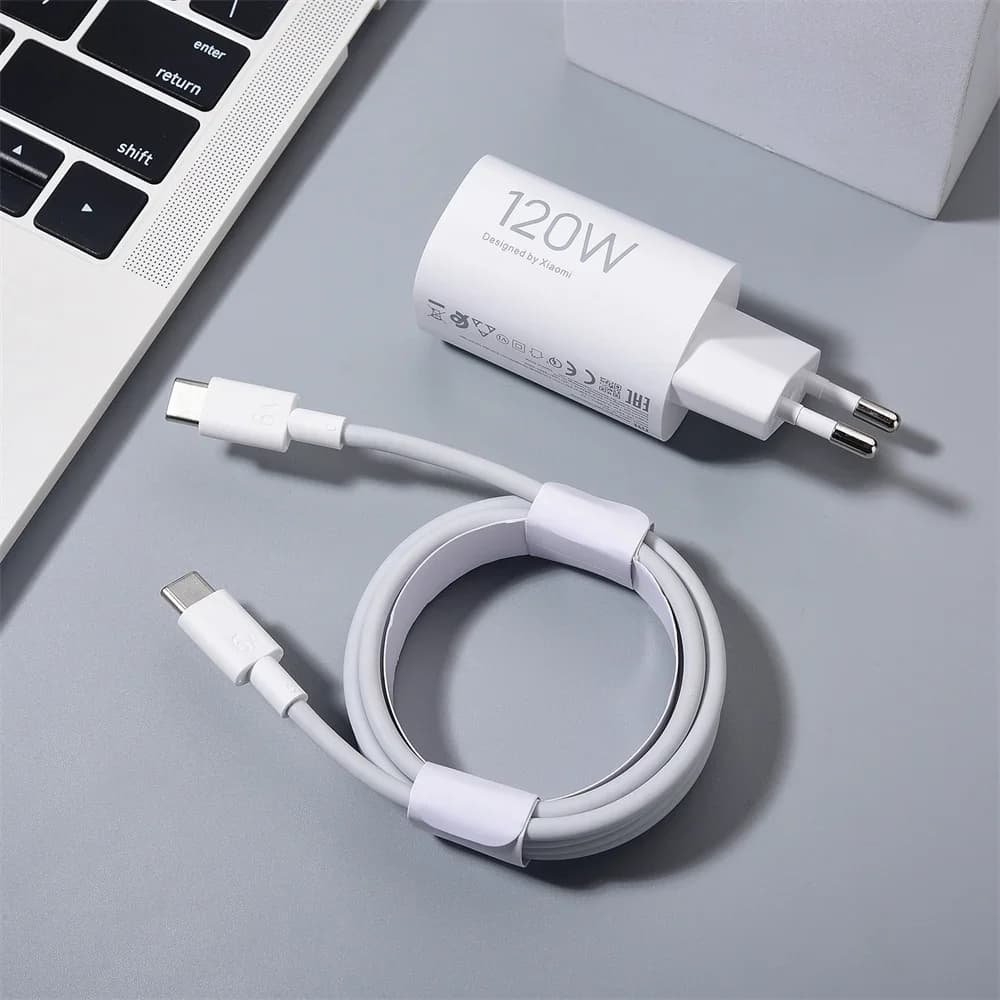 For Xiaomi 120W GaN Pudding Charger Turbo Fast Adapter with 2M 1.5M PD Cable for Redmi K80 K70E K60 pro Mi 17 15 14 13 12 pro
