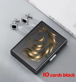 Horse Head Anti-Scan RFID 10 Cards Aluminum Metal Credit Card Holder Blocking Wallet Case Business Card Protection Hold
