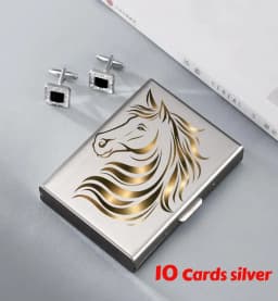 Horse Head Anti-Scan RFID 10 Cards Aluminum Metal Credit Card Holder Blocking Wallet Case Business Card Protection Hold