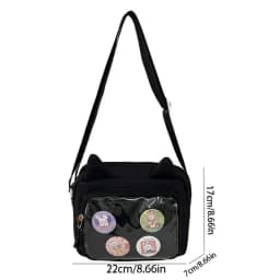 Casual Japanese Transparent Itabag Y2k Preppy Style Transparent Crossbody Bag Badge Display Harajuku Small Square Bag Daily