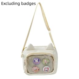 Casual Japanese Transparent Itabag Y2k Preppy Style Transparent Crossbody Bag Badge Display Harajuku Small Square Bag Daily