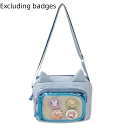 Casual Japanese Transparent Itabag Y2k Preppy Style Transparent Crossbody Bag Badge Display Harajuku Small Square Bag Daily