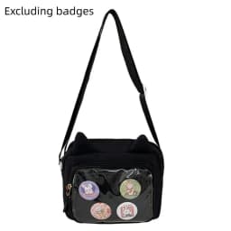 Casual Japanese Transparent Itabag Y2k Preppy Style Transparent Crossbody Bag Badge Display Harajuku Small Square Bag Daily