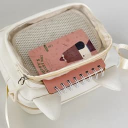 Casual Japanese Transparent Itabag Y2k Preppy Style Transparent Crossbody Bag Badge Display Harajuku Small Square Bag Daily