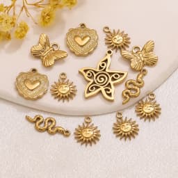 5pcs Stainless Steel Butterfly Snake Sun Heart Charms Jewelry Making Accessories DIY Women Earrings Necklace Jewelry Making Base