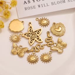 5pcs Stainless Steel Butterfly Snake Sun Heart Charms Jewelry Making Accessories DIY Women Earrings Necklace Jewelry Making Base