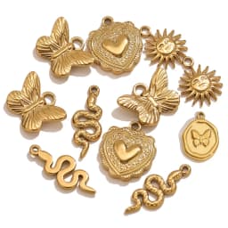 5pcs Stainless Steel Butterfly Snake Sun Heart Charms Jewelry Making Accessories DIY Women Earrings Necklace Jewelry Making Base