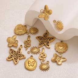 5pcs Stainless Steel Butterfly Snake Sun Heart Charms Jewelry Making Accessories DIY Women Earrings Necklace Jewelry Making Base