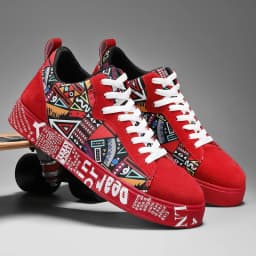 Mens Casual Sport Shoes Autumn Fashion Comfort Non Slip Casual Sneakers Platform Outdoor Running Shoes Graffiti Board Shoes