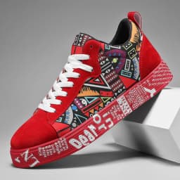 Mens Casual Sport Shoes Autumn Fashion Comfort Non Slip Casual Sneakers Platform Outdoor Running Shoes Graffiti Board Shoes