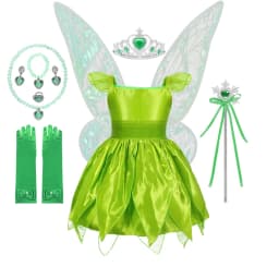 Girls Flower Fairy Dress Up Kids Princess Dress With Wings Halloween Princess Costume Elves Party Tinkerbell Tinker Bell Dress