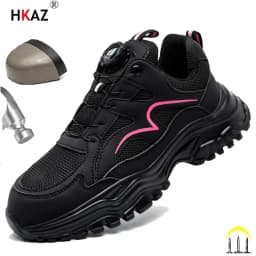 New Rotary Buckle Styles Women Safety Boots With Steel Toe Cap Anti-smash Work Sneakers Safety Shoes IndestructibleWork Boots