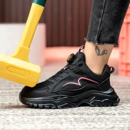 New Rotary Buckle Styles Women Safety Boots With Steel Toe Cap Anti-smash Work Sneakers Safety Shoes IndestructibleWork Boots