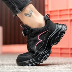 New Rotary Buckle Styles Women Safety Boots With Steel Toe Cap Anti-smash Work Sneakers Safety Shoes IndestructibleWork Boots