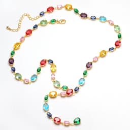 Personalized Trend Design Color Inlaid Zirconia Women's Necklace Bracelet Niche Fashion Holiday Party Accessories Jewelry Set