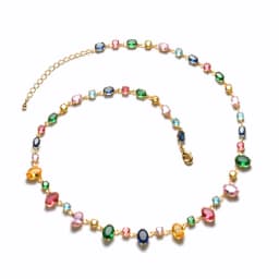 Personalized Trend Design Color Inlaid Zirconia Women's Necklace Bracelet Niche Fashion Holiday Party Accessories Jewelry Set