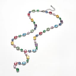 Personalized Trend Design Color Inlaid Zirconia Women's Necklace Bracelet Niche Fashion Holiday Party Accessories Jewelry Set