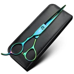 Black Left Hand Hair Scissors 6-inch JP440C Steel Cutting Scissors and Thinning Scissors Left-handed