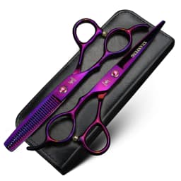 Black Left Hand Hair Scissors 6-inch JP440C Steel Cutting Scissors and Thinning Scissors Left-handed