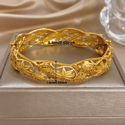 Greatera Retro Plated Gold Women's Cuff Bracelet Classic Geometry Hollow Stainless Steel Charm Colorfast Bangle European America