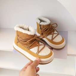 2025 New Autumn/Winter Children Boots For Boys Warm Plush Rubber Sole Toddler Kids Sneakers Fashion Girls Boots 21-30