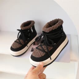 2025 New Autumn/Winter Children Boots For Boys Warm Plush Rubber Sole Toddler Kids Sneakers Fashion Girls Boots 21-30