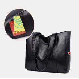 New Large Capacity Vintage Handbag PU Soft PU Leather Bag Versatile Solid Color Shoulder Bag