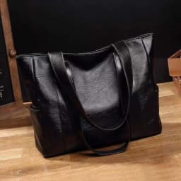 New Large Capacity Vintage Handbag PU Soft PU Leather Bag Versatile Solid Color Shoulder Bag