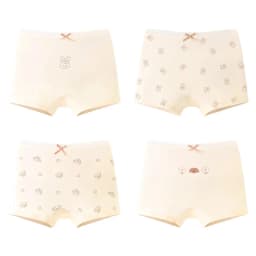 4-Pack Girls Cotton Boxer Underwear Soft Comfortable Breathable Non-Riding Design for Baby Toddler Kids Big Girls