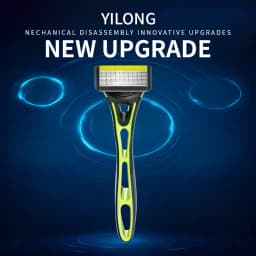 10-Blade Razor for Men Women with 1 Handle & 4 Refills, Stainless Steel Replaceable Shaver Blades, Manual Grooming Kit
