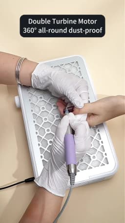 2500/2800/3000/3300/3500rpm Speed Adjustable Brushless Nail Dust Collector Powerful Twin Turbo Vacuum Nail Dust Extractor