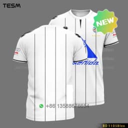 TESM Men Vintage Jersey T Shirt Stripe Sports Top Children Casual Short-Sleeved Shirt High-Definition Printing Breathable Shirt