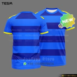 TESM Men Vintage Jersey T Shirt Stripe Sports Top Children Casual Short-Sleeved Shirt High-Definition Printing Breathable Shirt