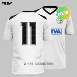 TESM Men Vintage Jersey T Shirt Stripe Sports Top Children Casual Short-Sleeved Shirt High-Definition Printing Breathable Shirt