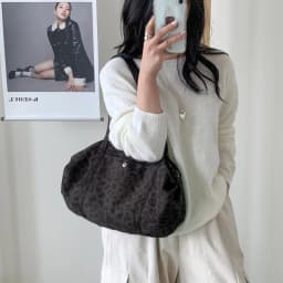 Wild Leopard Print Handbag Large Capacity Tote Bag Minimalist Nylon Women Shoulder Bag Fashion Armpit Bag Retro Satchel