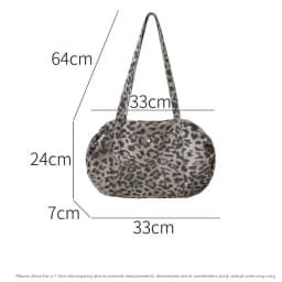 Wild Leopard Print Handbag Large Capacity Tote Bag Minimalist Nylon Women Shoulder Bag Fashion Armpit Bag Retro Satchel