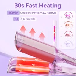 1.25 Inch Deep V-shaped Hair Curling Iron Ghost Waves Wave Perm Tourmaline Hair Curler With Multiple Temperature Her's Gifts