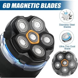 For Magnetic 6 Blade Head Shaver Replacement Heads for DOAO JoyKoi Solimpia Singphere AEXIRI Head Shaver