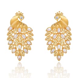 YTJX Luxury Colorful Zircon Women Earrings Hight Quality 18K Gold Plated Phoenix Shaped Big Earrings For Party Jewelry Gifts ﻿