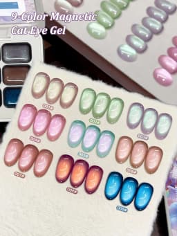 Jillradia 9 Colors Cat Eye Patting Gel Smudge Canned High Saturation Popular Semi-Solid Nail Polish Gel Nail Salon Special