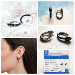 Bowknot Snake Sword Heart Tooth Creole Hinged Hoop Earrings Fine Jewelry For Women Vintage Gift In Real 925 Sterling Silver