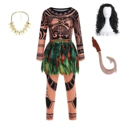 Moana Movie Cartoon characters Maui Kids Boys Costume Maui Tattoo Top+Pants 2Pcs Sets Birthday Children With Fish hook knife