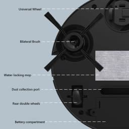 3 in 1 Sweeping Robot Rechargeable Vacuum Mop Robot Strong Suction Compact Cleaning Machine for Pet Hair Stubborn Dirt