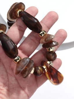 Vintage Acrylic Irregular Geometric Beads Necklaces for Women Exaggerated Resin Waterdrop Pendant Choker Handmade Jewelry Gifts