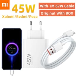 Original XIAOMI 45W Turbo Charge Charger Type A Power Adapter Poco X7 M7 Pro Plus X5 X3 F3 M2 Pad 5 6 Redmi Note 15 14 13 10t 9