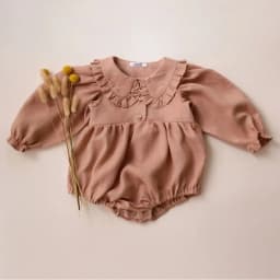 Vintage Floral Baby Girl Romper Spring Wedding Party Outfit Soft Cotton Short Sleeve Cute Design