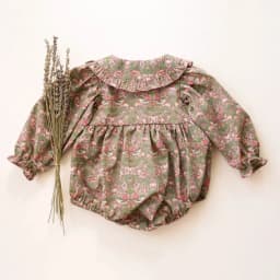 Vintage Floral Baby Girl Romper Spring Wedding Party Outfit Soft Cotton Short Sleeve Cute Design