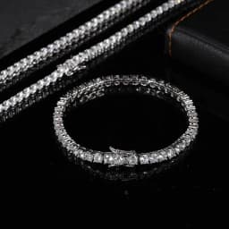 Fashion Simple 3mm 4mm Moissanite Tennis Bracelet Full Diamond GRA 925 Silver Plated 18k Party Jewelry Bracelets for Women Man